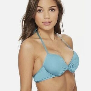 The Bikini Lab Push Up Bikini Top in Aqua Blue NWT Medium